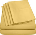 Twin XL Size Bed Sheets - 4 Piece 1500 Supreme Collection Fine Brushed Microfiber Deep Pocket Twin X-Large Sheet Set Bedding - 1 EXTRA PILLOW CASES, GREAT VALUE, Twin XL, Yellow