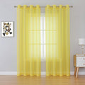 KEQIAOSUOCAI Vibrant Yellow 84 inch Length Sheer Voile Window Treatment Grommet Top Curtain Panels for Bedroom and Living Room (54 x 84 inches Long, Set of 2)