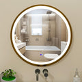 Circle LED Mirror for Bathroom, Anti-Fog & Dimmable Touch Switch, 32 inches, Gold