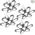 SEOBIOG LED Garage Lights 4 Pack, 200W 20000LM Plug in Linkable LED Shop Light, 6500K Ceiling Light Fixtures with 6+1 Deformable Panels for Garage, Work Bench (Built-in ON/Off Switch)