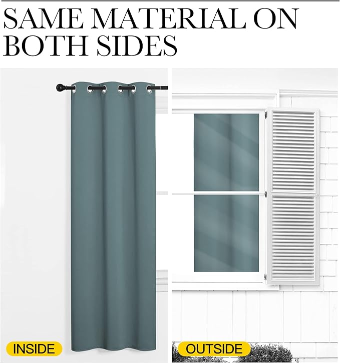NICETOWN Greyish Green Doorway Curtain Privacy, Door Cover Curtain, Sound Reducing Winter Insulated Thermal Room Darkening Blackout Curtains for Bedroom, 84 inch Length (1 Panel, 5ft Wide by 7ft Long)