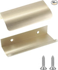 JOOJA 10 Pack Modern Style Finger Edge Pull Furniture DrawerHandles Hidden Cabinet Kitchen Drawer Handles Knobs Gold 80mm