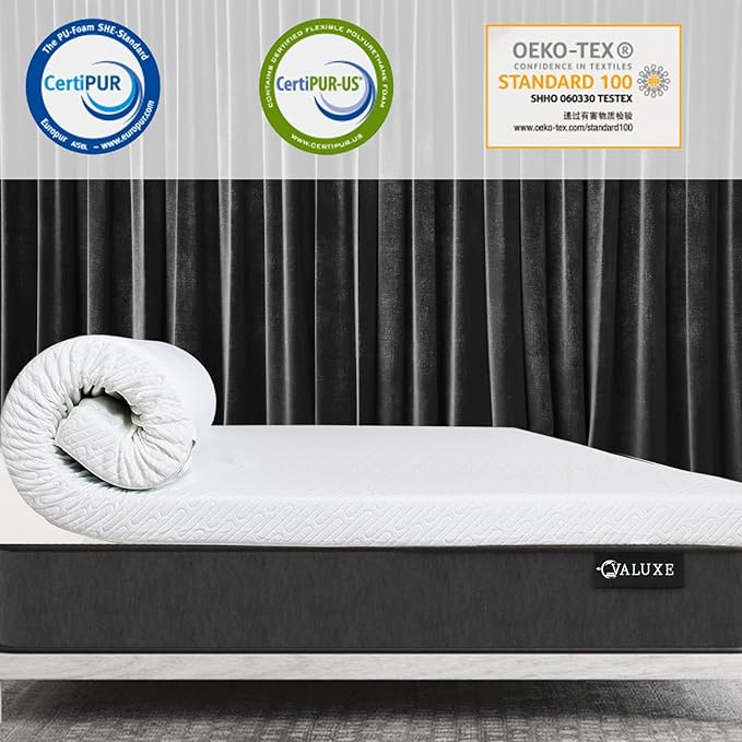 3 Inch Gel Memory Foam Mattress Topper Full Size High Density Cooling Pad Pressure Relief Bed Topper (with Removable & Washable Bamboo Cover)