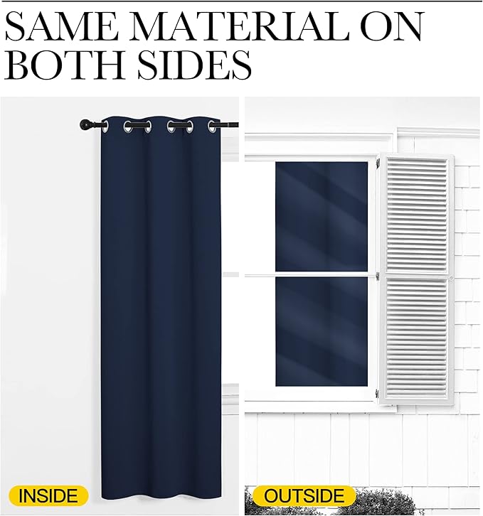 NICETOWN Privacy Room Divider Curtain Screen Partitions, Closet Door Curtain Vertical Blind for Sling Door, Blackout Window Privacy Blinds for Patio (Navy, Single Panel, 12ft Tall x 8.3ft Wide)