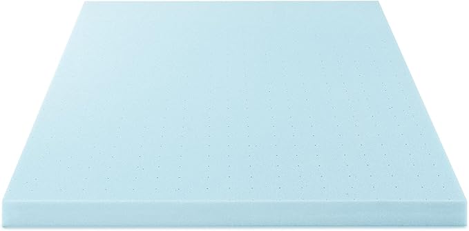 Best Price Mattress 4 Inch Ventilated Memory Foam Mattress Topper, Cooling Gel Infusion, CertiPUR-US Certified, Dorm Essentials, Twin