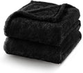 Exclusivo Mezcla Plush Fuzzy Fleece Bed Blanket King Size, Super Soft, Fluffy and Warm Blankets, Suitable for All Seasons (Black, 90x104 Inches)