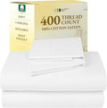 California Design Den Natural 100% Cotton Sheets, Full Size Sheets Set, 400 Thread Count Sateen Bedding, Deep Pockets with All-Around Elastic for a Snug Fit, Cool & Durable Bed Set - Antique White