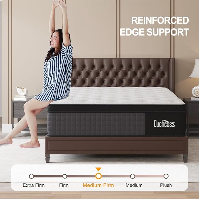 Queen Mattress, 12 Inch Hybrid Mattresses Eurotop with Gel Memory Foam,Motion Isolation Individually Wrapped Pocket Coils Breathable Comfort Soft Pressure Relief 100 Night Trial