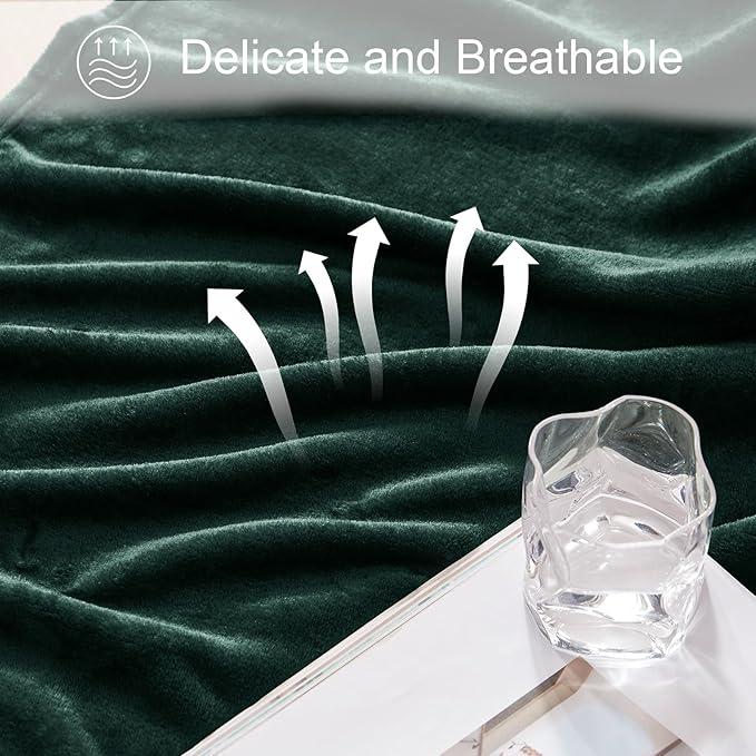 Exclusivo Mezcla Fleece Throw Blanket for Couch, Sofa, 300GSM Super Soft and Warm Blankets, Forest Green Throw All Season Use, Cozy, Plush, Lightweight, 50x60 Inches