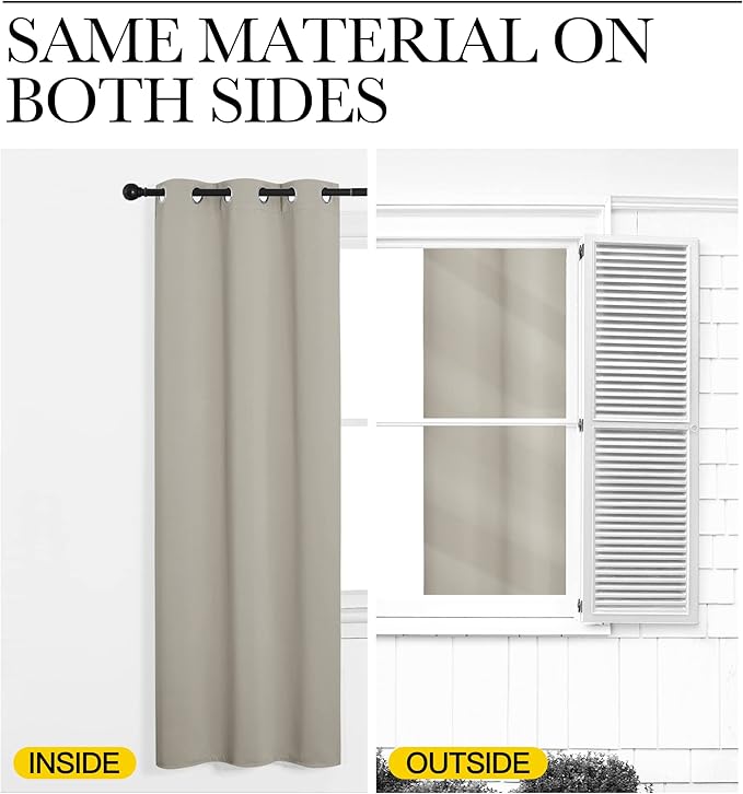 NICETOWN Wall Dividers for Rooms, Sound Barrier Room Divider Curtain Screen Partition, Function Thermal Blackout Patio Door Panel, Sliding Door Insulated Curtain, Natural, 8.3ft Wide x 8ft Long
