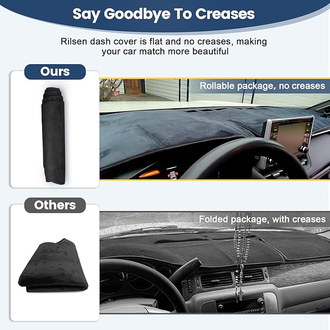 Dashboard Cover Mat Custom Fit for 1986-1993 Chevy S10 Blazer/GMC S15 Jimmy Sonoma/1991-1994 Oldsmobile Bravada Dash Cover Nonslip Dash Mat Protector Sunshade No Glare Black