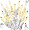 PREXTEX 200 Count Clear Christmas Lights - 40 ft Warm White Xmas Lights String Bulbs with White Wire for Indoor and Outdoor Holiday Decor, Trees and More