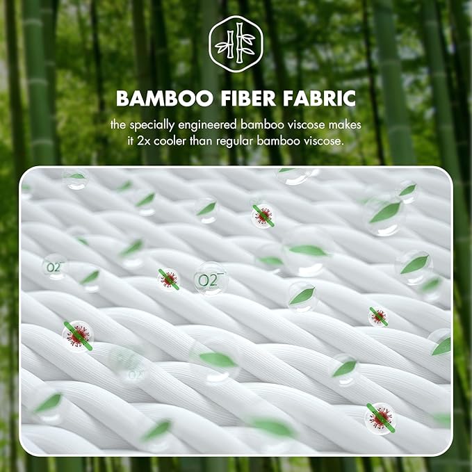 Full Size Mattress 12 Inch Hybrid Mattress in a Box with Bamboo Cover - Memory Foam Mattress with Memory Foam and Pocket Springs - Medium Firm Mattress with Pressure Relief