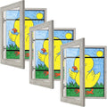 [3-Pack] Kids Art Frames, 8.5x11 Front Opening Kids Artwork Frames Changeable, Grey Wood Grain Artwork Display Storage Frame for Wall, Holds 50 Pcs, for 3D Picture, Crafts, Children Drawing, Hanging