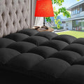 ABENE Mattress Topper Twin for Back Pain Relief, Extra Thick Mattress Pad Pillowtop, Soft Mattress Protector Cover with 8"-21" Deep Pocket, Overfilled Down Alternative Filling (Black, Twin)