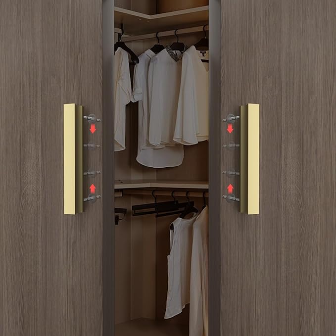 homdiy 10 Pack Adjustable Brushed Brass Cabinet Pulls 2" to 8.8" (51-224mm) Adjustable Hole Distance Drawer Pulls
