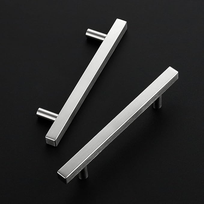 Ravinte Brushed Nickel Cabinet Handles 30 Pack 4-1/2 inch Satin Nickel Square Cabinet Pulls Silver Hardware for Kitchen Cabinets 7 inch Overall Length Stainless Steel Drawer Pulls