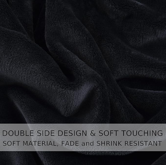 Soft Blanket Twin Size Fleece Warm Fuzzy Throw Blankets for The Bed Sofa Lightweight Charcoal Grey 66" x 90"