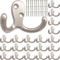 20 Pcs Coat Hooks Hardware Wall Hooks Heavy Duty Hooks for Hanging Coats Double No Rust Hook Wall Mounted for Key, Towel, Bags, Cup, Hat