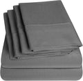 Full Size Bed Sheets - 6 Piece 1500 Supreme Collection Fine Brushed Microfiber Deep Pocket Full Sheet Set Bedding - 2 Extra Pillow Cases, Great Value, Full, Gray