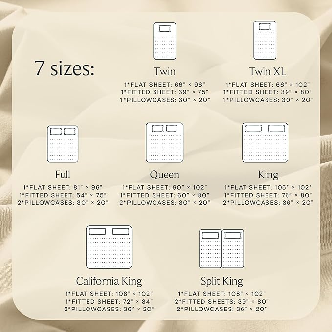LuxClub 4 PC King Size Sheet Set Deep Pockets Wrinkle Free Cooling Bed Sheets Machine Washable Hotel Bedding Silky Soft - Cream King