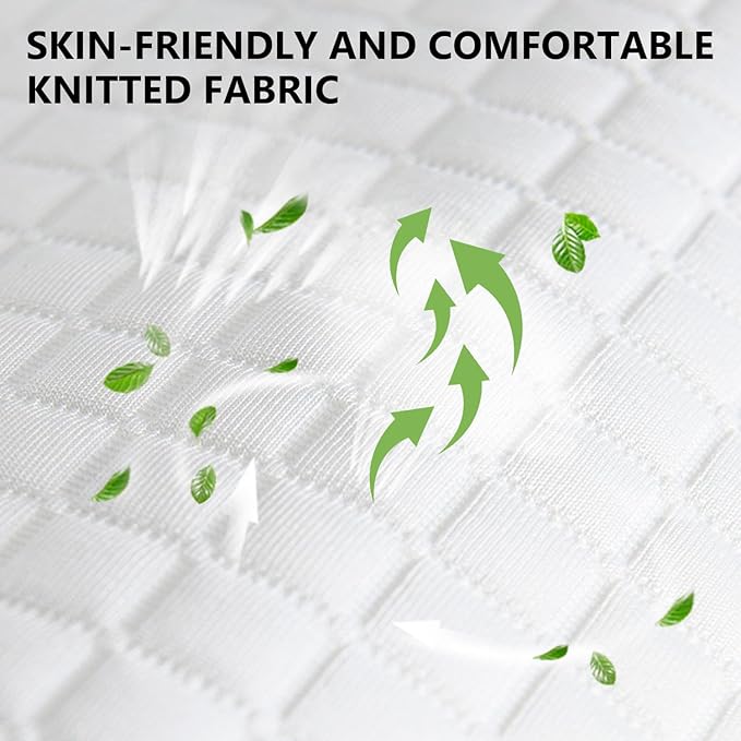 BestMassage | 5 Inch Twin XL Mattress | Gel Memory Foam | Medium Firm Feel | White | Bed in a Box, CertiPUR-US Certified | Pressure Relief, Cooling Ventilated Foam | Breathable Knit Cover