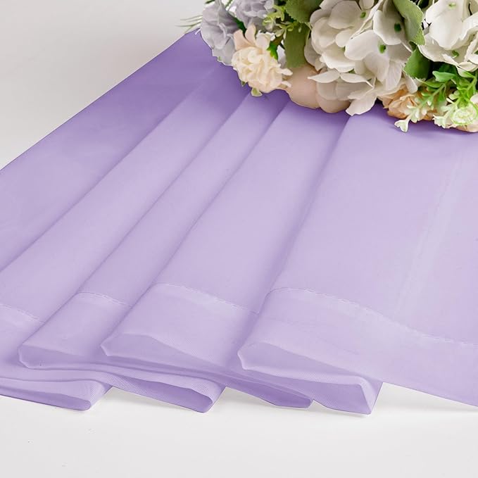 Chyhomenyc Sheer Lilac Curtains 90 inches Long 2 Panels, Light Filtering Soft Airy Solid Elegant Voile Window Treatment Drapes for Bedroom Living Room Wedding Party Decor, 42 Wx90 L Inches