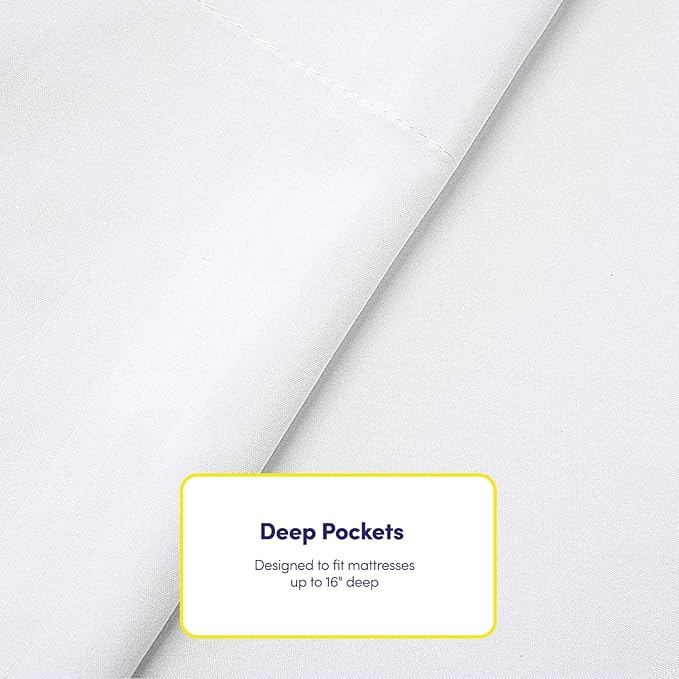 Cal King Size Bed Sheets - 6 Piece 1500 Supreme Collection Fine Brushed Microfiber Deep Pocket California King Sheet Set Bedding - 2 Extra Pillow Cases, Great Value, California King, Dobby White