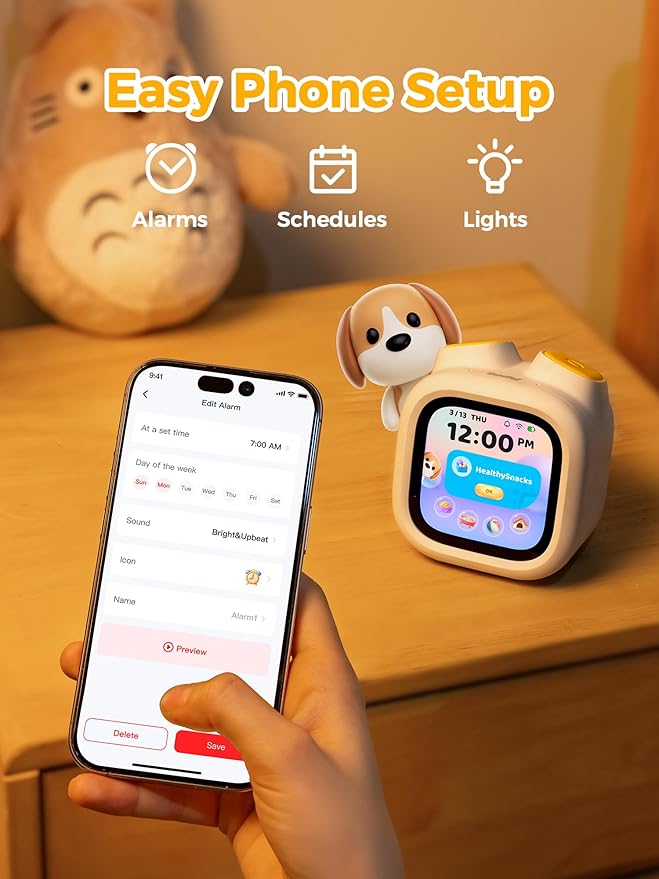 Think Academy Pawpal Toy for Kids & Toddlers - All-in-1 Stories, Music, Podcast, Schedule, Ok-to-Wake, Habit-Building, Digital Pet, Nightlight, Parental Control, Message, for Girls Boys Ages 3+