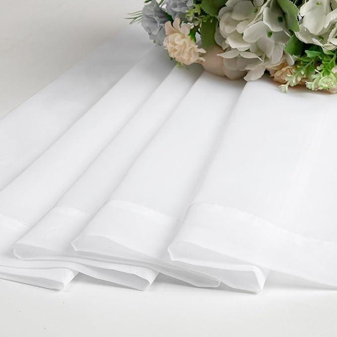 Aiyufeng 2 Pack: Basic White Sheer Curtain Drapes for Living Room 84 Inch Length 2 Panels, Light Filtering Voile Drapes for Bedroom, Patio, Sliding Door, Each 40" W x 84" L