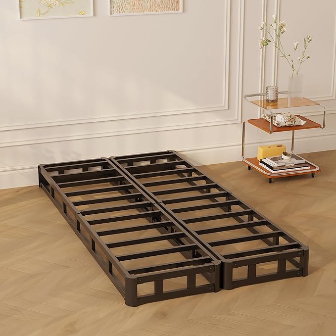 Split Twin Box Spring 5 Inch, Easy Assembly Bed Foundation, Heavy Duty Low Profile Metal Twin Box Spring Only with Fabric Cover, Noise Free