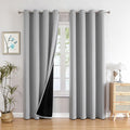 ChrisDowa 100% Blackout Curtains 102 inch Long for Bedroom with Black Liner, 2 Thick Layers Total Blackout Thermal Insulated Grommet Window Curtains 2 Panels Set (Light Grey, 52 x 102 Inch)