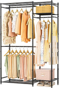 Neprock Portable Closets for Hanging Clothes, Freestanding Clothing Rack with 3 Hang Rods & 5 Shelves, Metal Wardrobe Garment Rack for Bedrooms