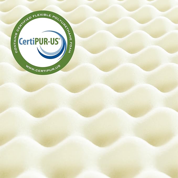 ZINUS 1.25 Inch Copper Cooling Memory Foam Mattress Topper with Airflow Design, Twin
