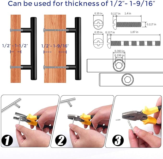 Ravinte 30 Pack 6 inch Cabinet Pulls Matte Black Stainless Steel Kitchen Cupboard Handles Cabinet Handles 3.5” Hole Center