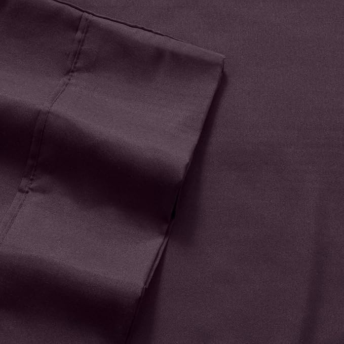 Sweet Home Collection 6 Piece 1500 Supreme Collection Brushed Microfiber Deep Pocket Sheet Set-2 Extra Pillow Cases, Great Value, Split King, Purple