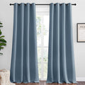 NICETOWN Smoky Blue Blackout Curtains 90 inches Length for Living Room, 2 Panels, 55" Wide, Thermal Insulated Long Drapes for Large Window