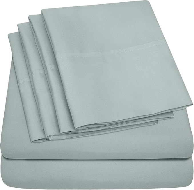 Sweet Home Collection 6 Piece Bed Sheet Set, King, Slate