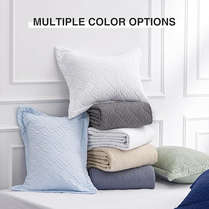 Love's cabin Quilts for Queen Bed Grey Bedspreads Bedding Set - Summer Lightweight Bedspread Comforter - Wave Pattern Bedding Coverlet for All Season - 3 Pieces (1 Quilt, 2 Pillow Shams)