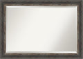 Amanti Art Brown Bathroom Mirror for Over Sink, 29x41 Bark Rustic Char Rectangle Vanity Mirror, Large Country Rustic Frame, Hangs Horizonally and Vertically, Bathroom Wall Decor, Beveled Edge