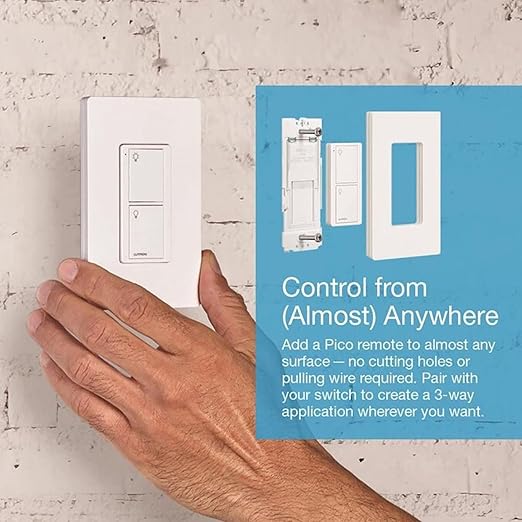 Lutron Caseta Original Smart Light Switch (Lutron Smart Hub Required), for Home, LED Lights, and Fans, 6 Amp, Single-Pole/3-Way, Neutral Required, PD-6ANS-WH 3 Pack, White