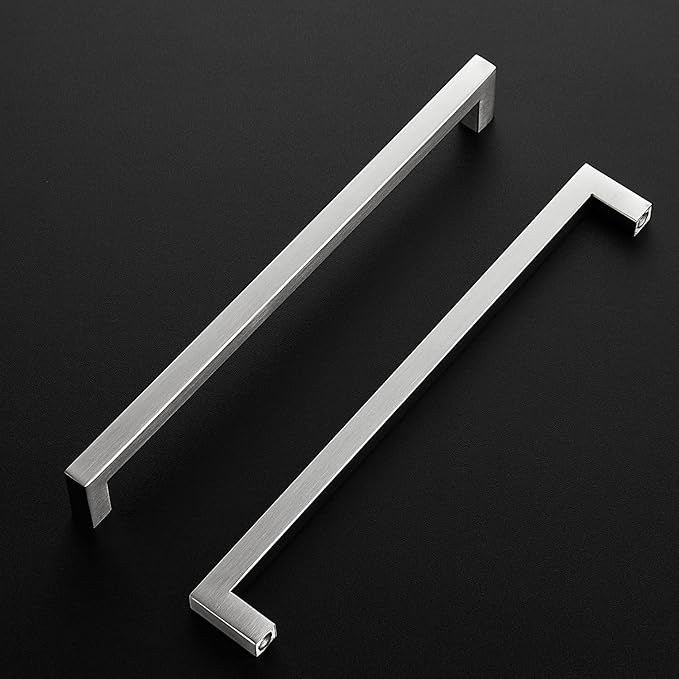 Ravinte 3 Pack Brushed Nickel Kitchen Cabinet Handles 10 Inch Cabinet Pulls Square Kitchen Hardware for Cabinet Drawer Pulls Drawer Handles Come with Screwdriver