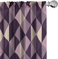 Ambesonne Geometric Window Curtains, Abstract Triangles with Dark and Pale Color Shades, Lightweight Decor 2-Panel Set with Rod Pocket, Pair of - 28" x 63", Dark Purple