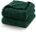 Exclusivo Mezcla Plush Fuzzy Fleece Bed Blanket Queen Size, Super Soft, Fluffy and Warm Blankets Suitable for All Seasons (Forest Green, 90x90 Inches)
