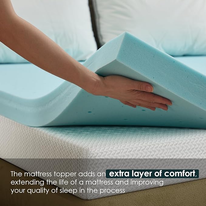 FDW | 5" King Mattress + 2" Cooling Mattress Topper | Gel Memory Foam | Medium Firm Feel | White | with Washable Cover for Cool Sleep and Pressure Relief | Bed in a Box, CertiPUR-US Certified