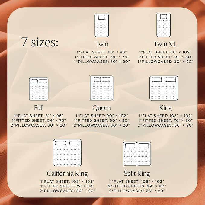 LuxClub 4 PC Full Size Sheet Set Deep Pockets Wrinkle Free Cooling Sheets Machine Washable Hotel Bedding Silky Soft - Autumn Orange Full