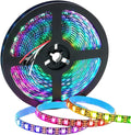 SEZO WS2812B ECO LED Strip Light 16.4FT/5M 60Pixels/m 300Pixels Individually Addressable Programmable 5050SMD Digital RGB Alloy Wires Flexible Dream Color IP65 Waterproof PCB Black DC5V