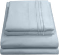 Twin XL Sheets - Breathable Luxury Sheets with Full Elastic & Secure Corner Straps Built In - 1800 Supreme Collection Extra Soft Deep Pocket Bedding Set, Sheet Set, Twin XL, Misty Blue