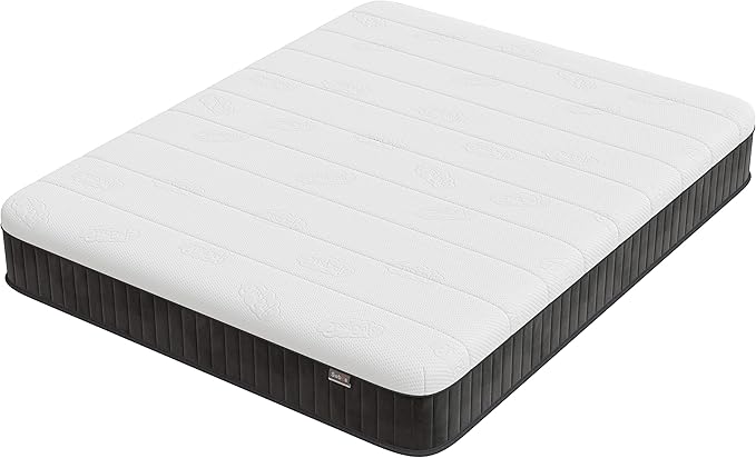 Swbvs Firm Queen Mattress, 10 Inch Cooling-Gel Memory Foam & Pocket Spring Hybrid, Firm Feel, Queen Size Mattresses, CertiPUR-US Certified, Fiberglass Free
