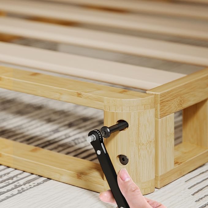 ZINUS Edgar 4 Inch Bamboo Box Spring, Mattress Foundation, Sturdy Bamboo Structure, Low Profile, Easy Assembly, Twin